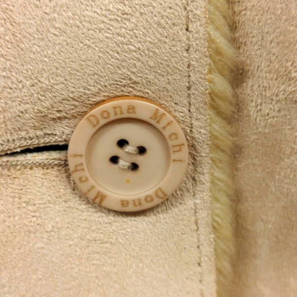 NWOT Dona Michi Suede Faux Fur Lined Button Up Jacket Size Small - Picture 9 of 9